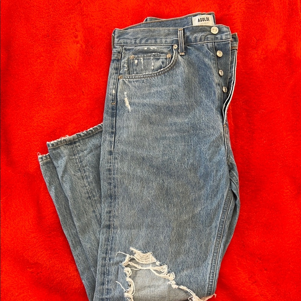 AGOLDE Distressed Blue Jeans